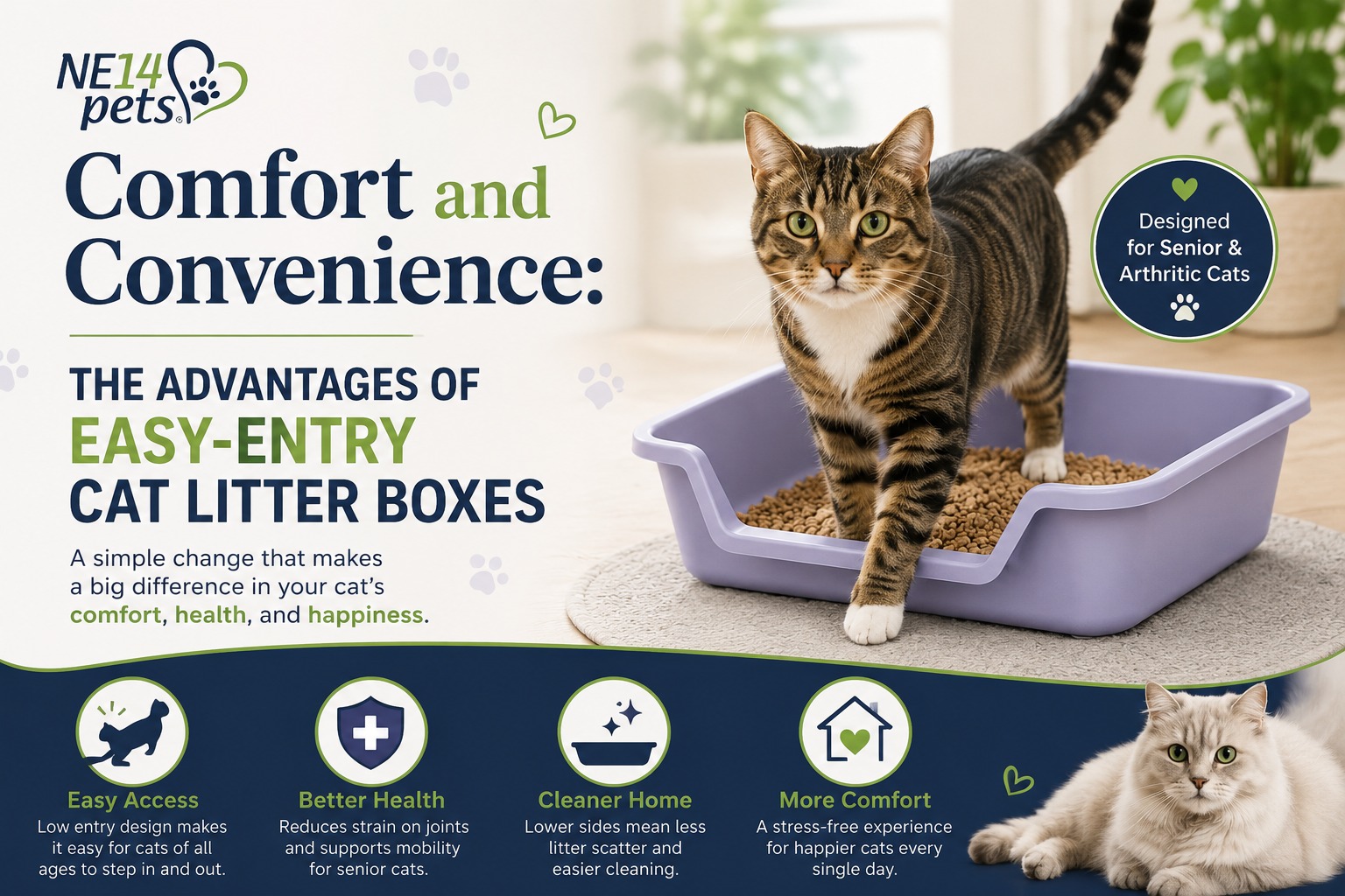 Easy Entry Cat Litter Box